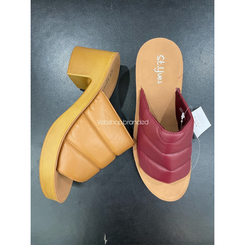 sandal slop heels wanita hak 7 cm strap empuk brand ST YVES ori matahari dept store