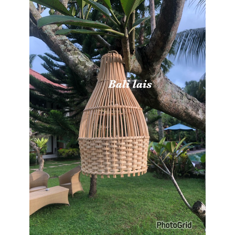 kap lampu rotan model kubah/kap lampu rotan/kap lampu gantung