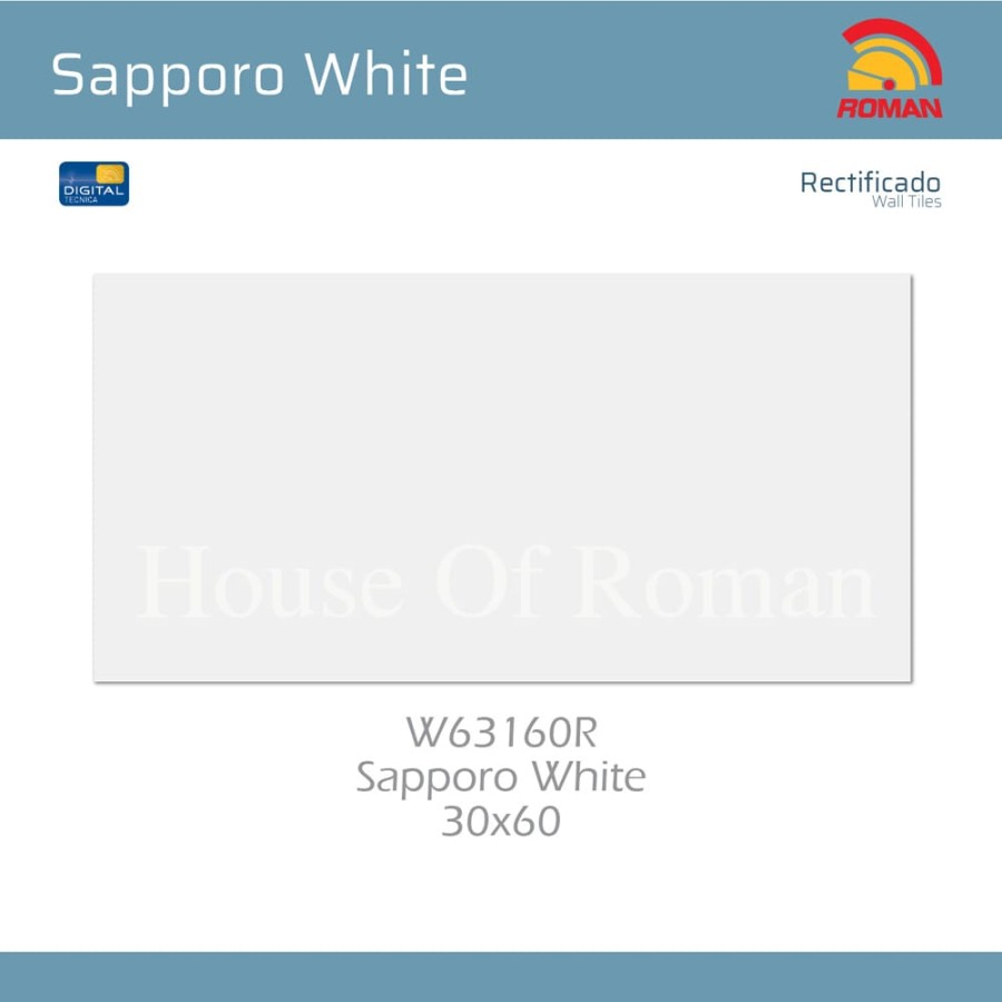 ROMAN KERAMIK SAPPORO WHITE 30X60R W63160R (ROMAN HOUSE OF ROMAN)
