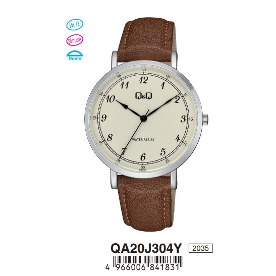 Jam Tangan Pria Stylist Casual Kulit Leather Analog Original Q&amp;Q QnQ QQ QA20 QA20J Series