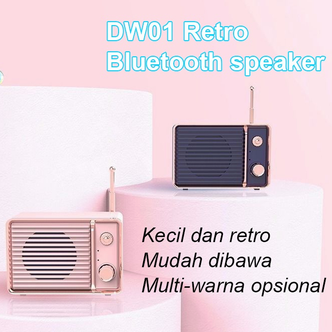 DW01 Retro Bluetooth Speaker Travel Portable Wireless Speaker Mini Retro Style HIFI Stereo USB Bluetooth Speaker