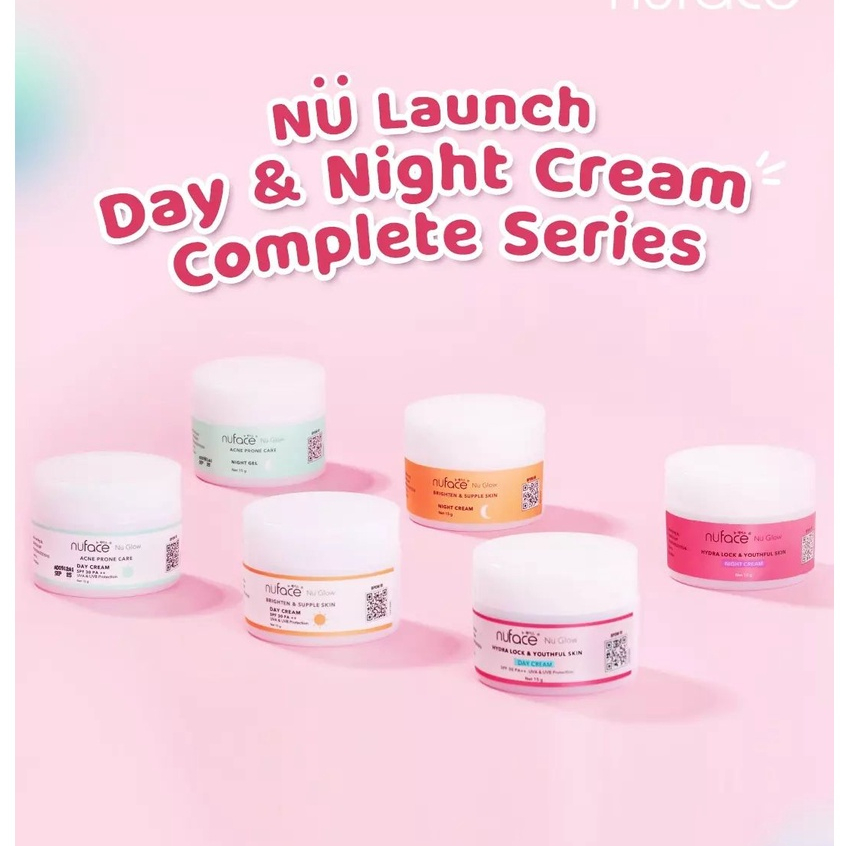 ⭐BAGUS⭐ NUFACE Day Night Cream 15gr | Krim Siang Malam Acne Prone | Brighten | Youthfull