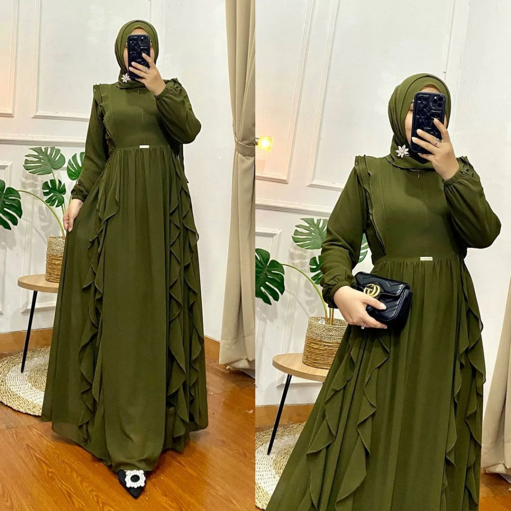 COD Gaveena Dress / Gamis Muslim Wanita Matt Crinkle / Dress Wanita Aplikasi Mutiara Kekinian / Terlaris Ayenna Dress  Gamis Muslim Perepuan gamis malaysia terbaru gamis ceruty Babydoll gamis Melayu gamis malaysia