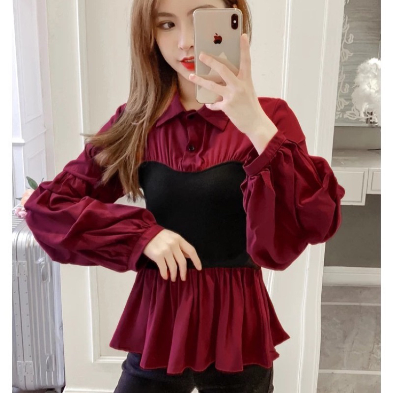 atasan wanita / baju kantoran / kemeja wanita / knit shirt top