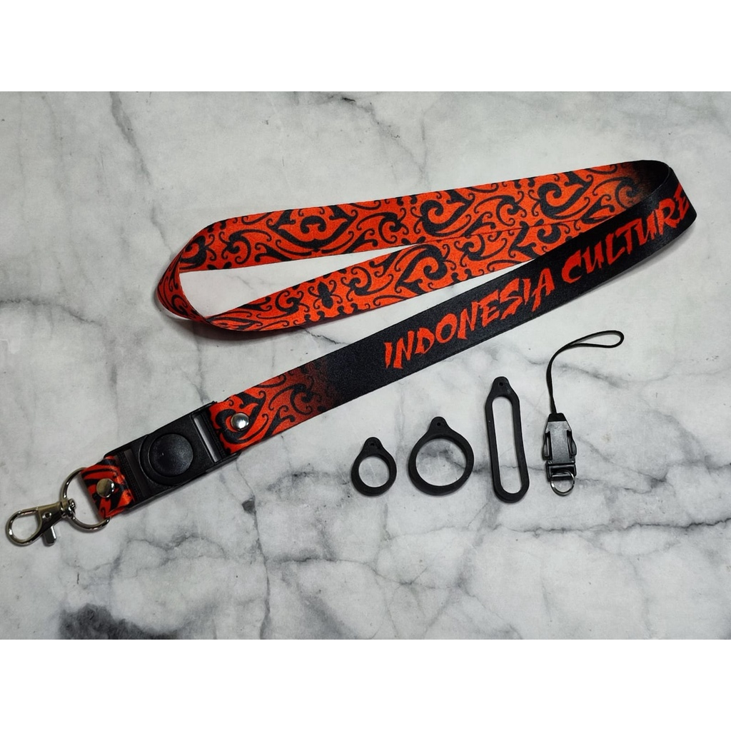 Jual Paket Lengkap Lanyard Printing Pods Motif Indonesia Culture Colour 