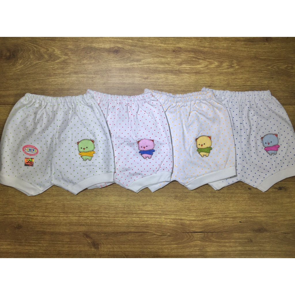 4 Pcs Celana Pendek Pop Luvita Motif Polkadot Karakter