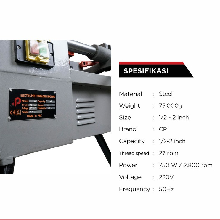 Mesin Senai Pipa Listrik 1/2&quot; - 2&quot; CP | Pipe Threading Machine 2&quot;