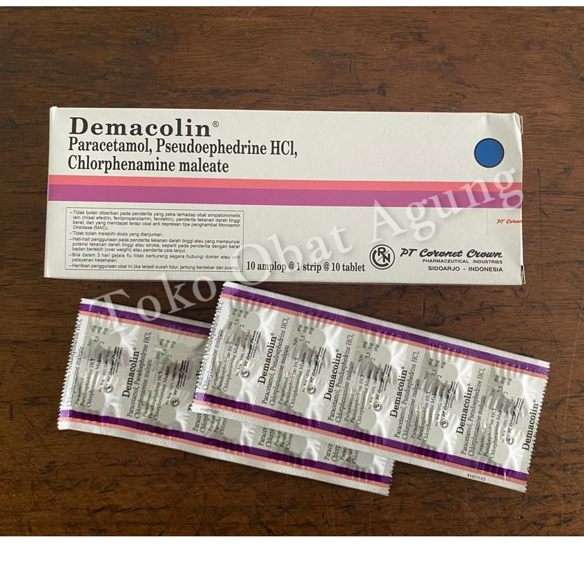 Demacolin Tablet  (1 Strip Isi 10 Tablet). Obat Flu, Batuk, Pilek
