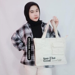 Rizkibag Sakusatu Totebag Kanvas Pakai Resleting