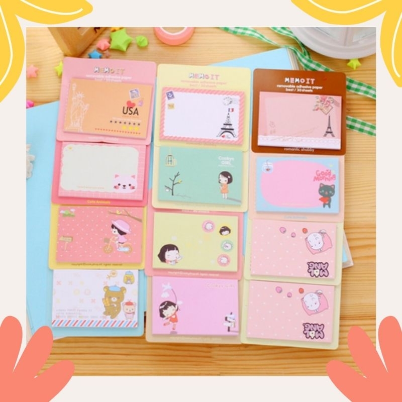 

Sticky Notes Karakter / Memo Post it / Tempelan Kertas Catatan