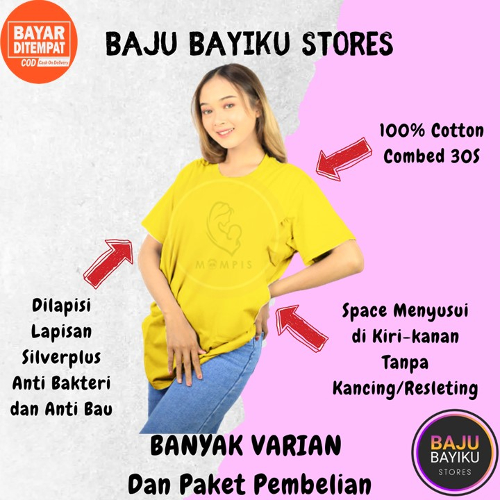 Baju Hamil Jumbo Space Menyusui Kanan Kiri Atasan Bumil Kekinian Dress Harian Kerja Kantor Korea Kao