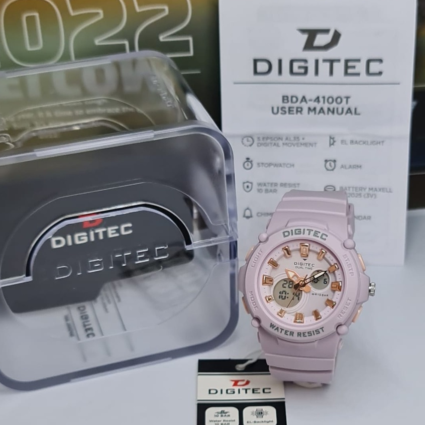 Jam Tangan Cowok Pria Digitec 4100 ORIGINAL LED Bulat Digital Import Murah Mewah BONUS BATERAI CADANGAN!