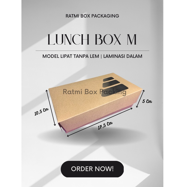 Kardus LUNCH BOX PAPER MIKA 10,5x17,5x5 | Die Cut Box | kotak lunch box | box dus makanan | packing 