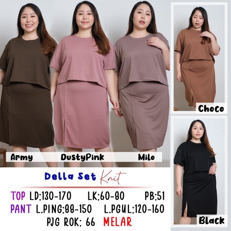 SETELAN KNIT BIGSIZE DELLA JUMBO