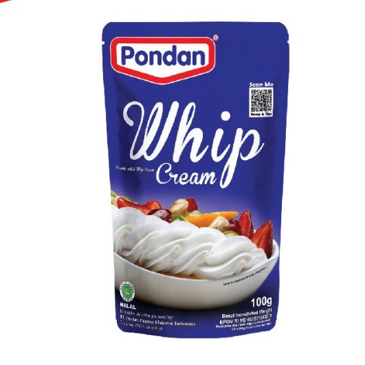 

Pondan Whip Cream / Cream Powder / Krim Kocok Bubuk 100gr