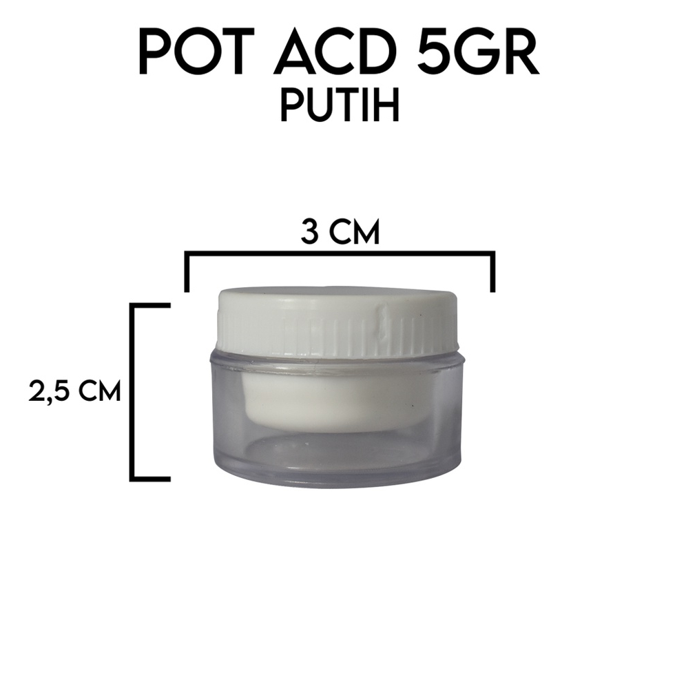 Pot Cream Acd 5 gr Putih / Putih | Pot krim Acd 5