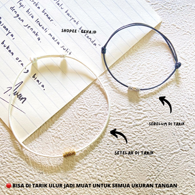 (BELI 5 GRATIS 1 ) Gelang pipe silver | Gelang cocok untuk couple pasangan