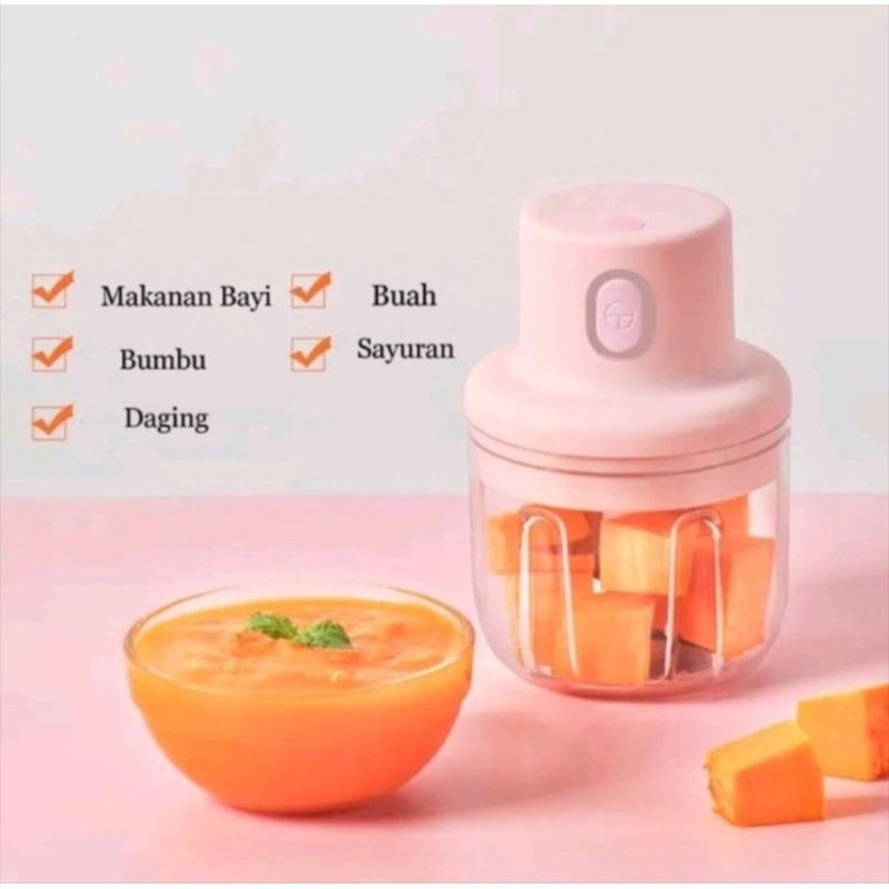 Blender Mini Elektrik 250ml - Chopper Mini 250ml - Mini Chopper Elektrik