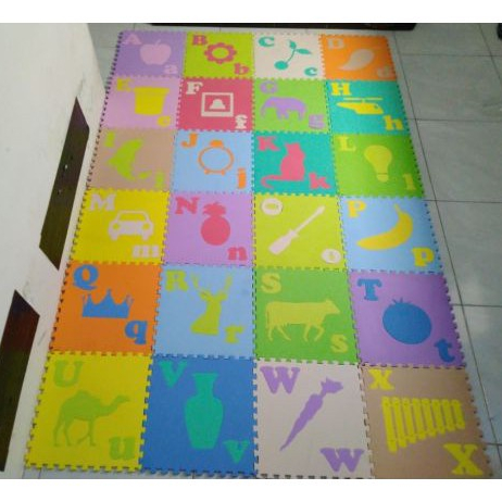 Puzzle Huruf Alfabet Abjad 13 pcs - Eva Matras Alas Lantai -  Mainan Anak Edukasi