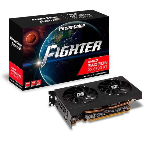 POWER COLOR RX 6500 XT FIGHTER 4GB DDR6 / RX 6500 XT / RX6500