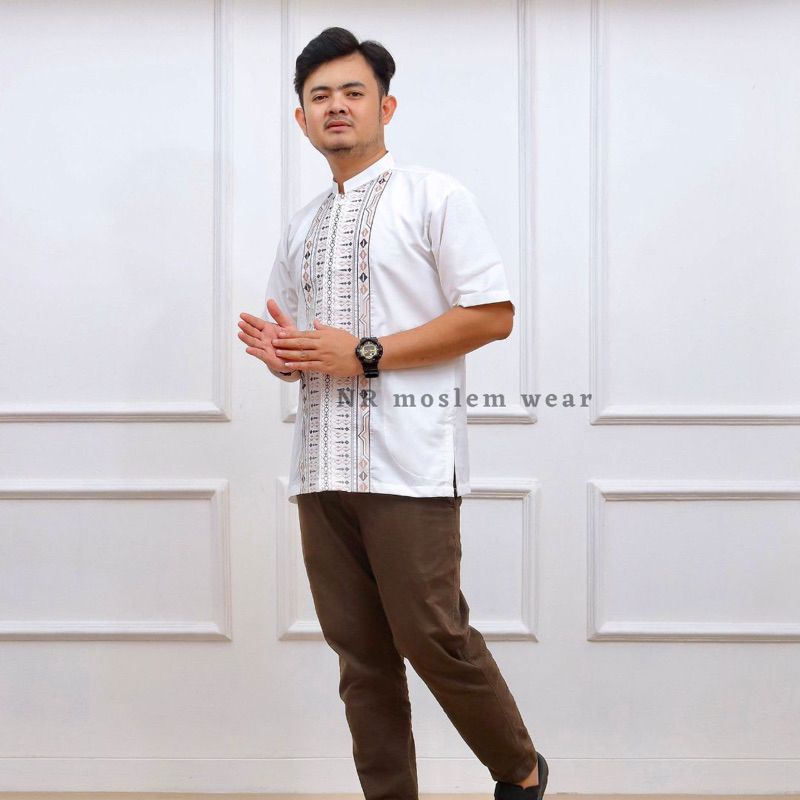 BAJU KOKO DEWASA PUTIH LENGAN PENDEK / BAJU KOKO PRIA DEWASA kode UX