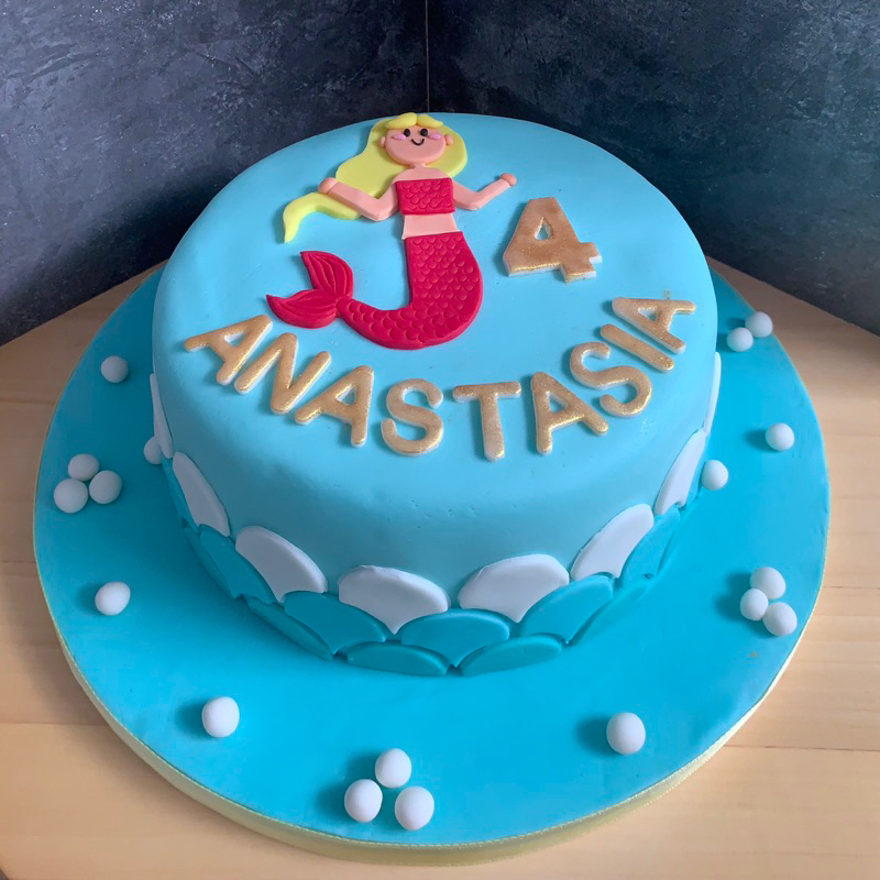

Mermaid Birthday Cake / Kue Ulang tahun mermaid fondant Daun Pandan Bakery