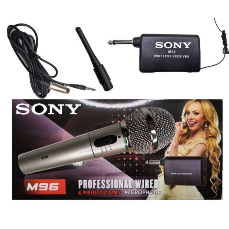 mic Sony M-96 microphone wireless dan bisa kabel