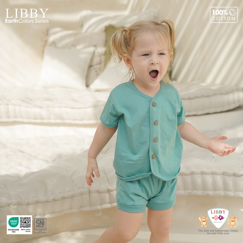 LIBBY Stelan Pendek Comfy Set Earth Color | Combination Size 0-3|3-6|6-12 Bulan (1 stel/pack)