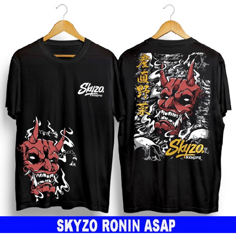 T-shirt Baju Skyzo Bg Ronin Asap Kaos distro terbaru Kaos Babygang Original Ronin Asap Kaos pria / w