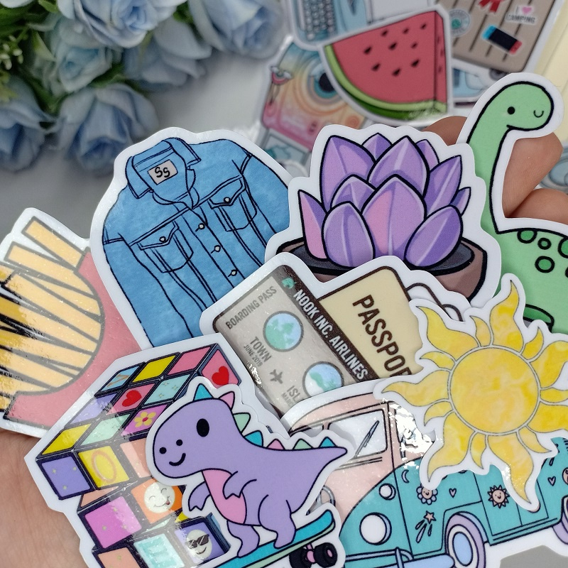 Stiker Satuan Colorfull Pastel Waterproof Sticker Ecer Lucu Aesthetic Hiasan Laptop Botol Tumbler Case Hp DIY Stiker Laptop Notebook