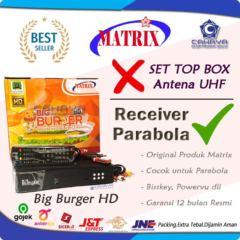 Receiver PARABOLA Matrix Burger HD Mpeg4 FTA Powervu Bisskey Android