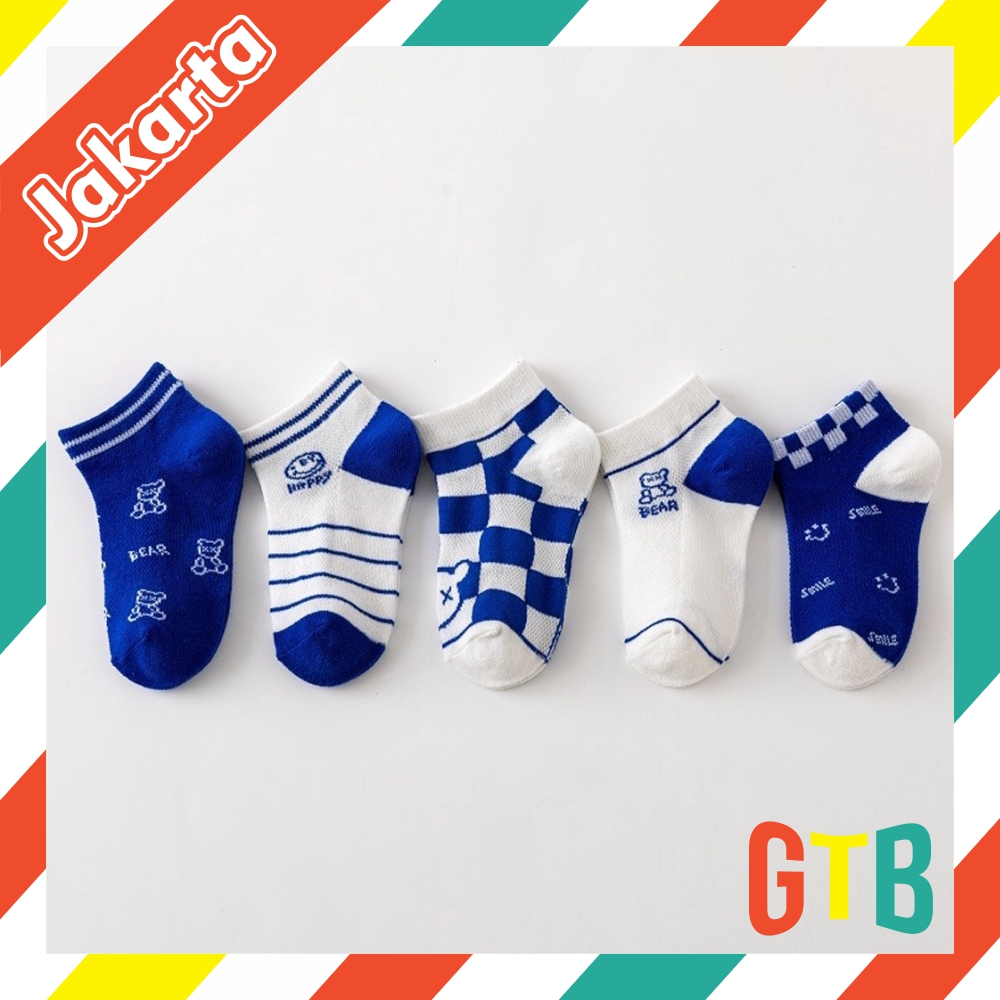 GTB Kaos Kaki Anak Motif Blue Bear Kaus Kaki Bayi Lucu Karakter KK039