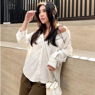 Dotchi - Brielle Shirt Monere /Kemeja Polos / Kemeja Kerja / Kemeja Putih / Kemeja Kantoran / Kemeja