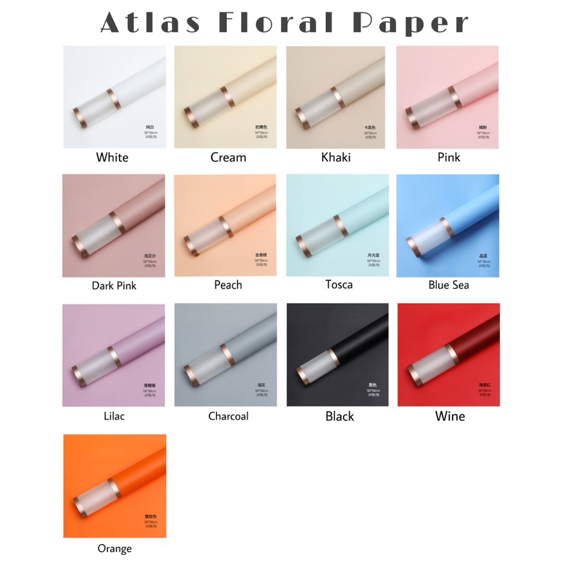 

[5 LEMBAR] Flower Wrapping Paper Double Line Frame Transparent Kertas Buket Florist