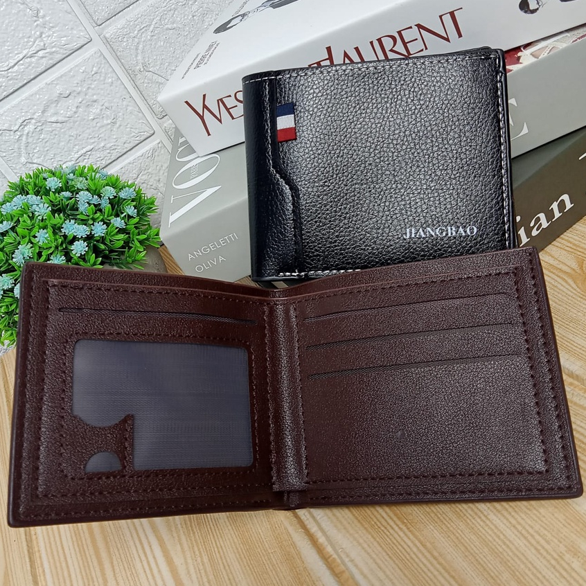 AND / COD / Dompet Lipat Pria Import Dompet Cowok Kulit PU Dompet Lipat Fashion Laki - Laki Kekinian Murah D96