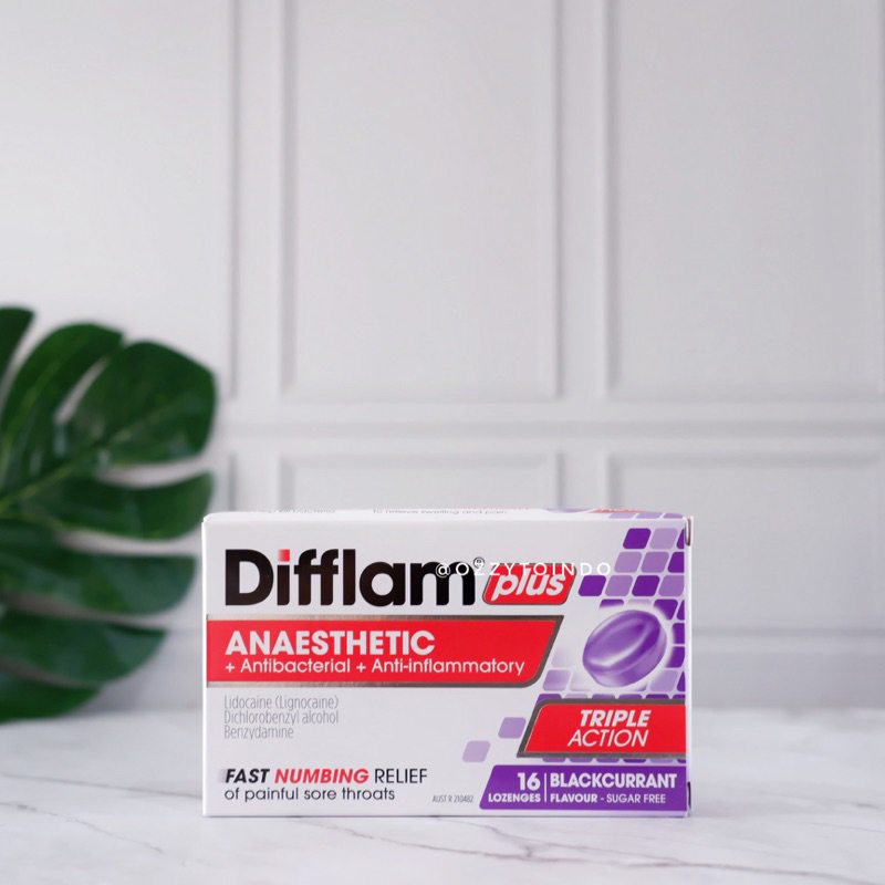 Difflam PLUS Lozenges Blackcurrant 16