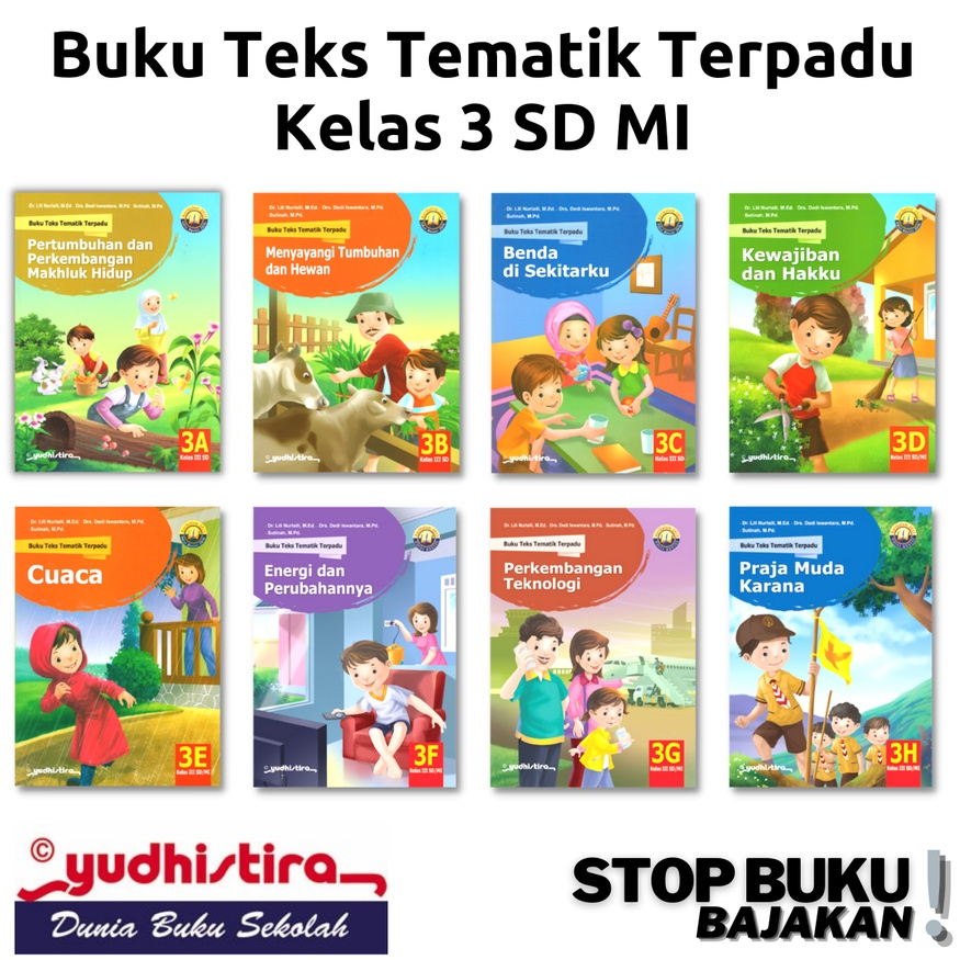 Jual Buku Teks Tematik Terpadu Yudhistira Siswa Kelas 3 III SD MI 3A,3B