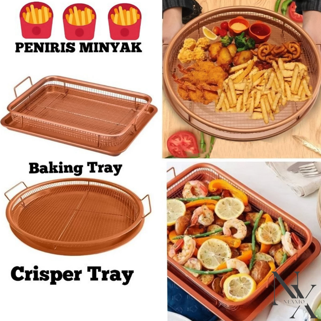 NexXio Cooper Crisper Tray / Baking Tray / Oven Tray / Peniris Minyak / Cooling Rack.