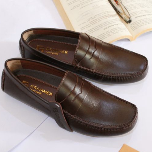 Sepatu Casual Pria Kulit Pullup Asli Premium Sepatu Loafer Outsol Tanam Grammer