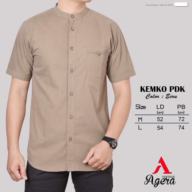 KEMKO SAJUAK-AGERA VINTAGE KEMEJA KOKO PENDEK (banyak warna)