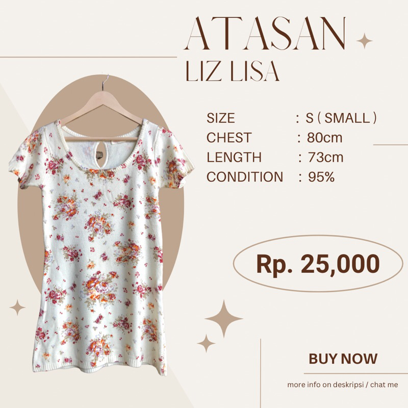 ATASAN WANITA - BLOUSE FLORAL - LIZLISA - RAJUT