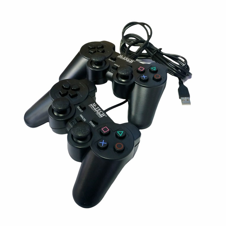 Gamepad Double Getar Black Joystick Stik for Computer PC Laptop M-Tech