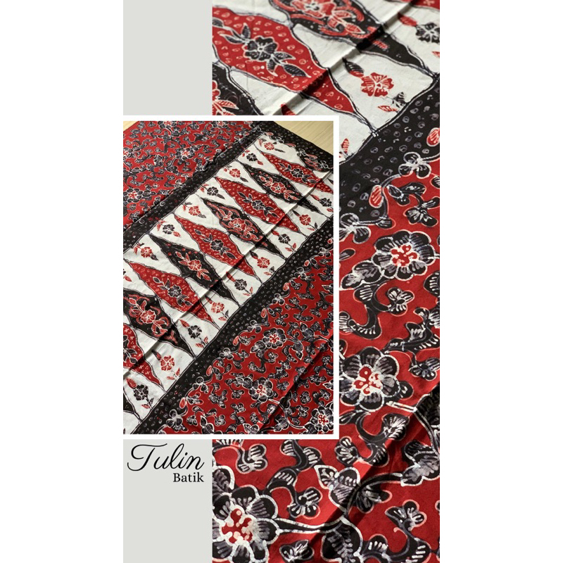 Batik Lasem Merah Hitam Wajik Sarung