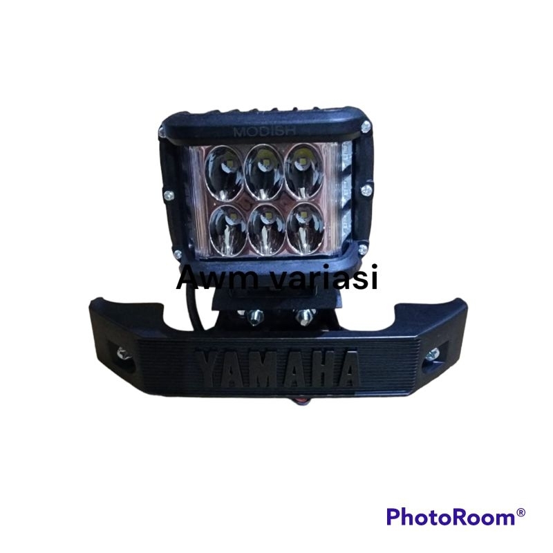 paket super ganteng rx king style lampu 6 led jumbo kiri kanan red-bleu plus breket kumis