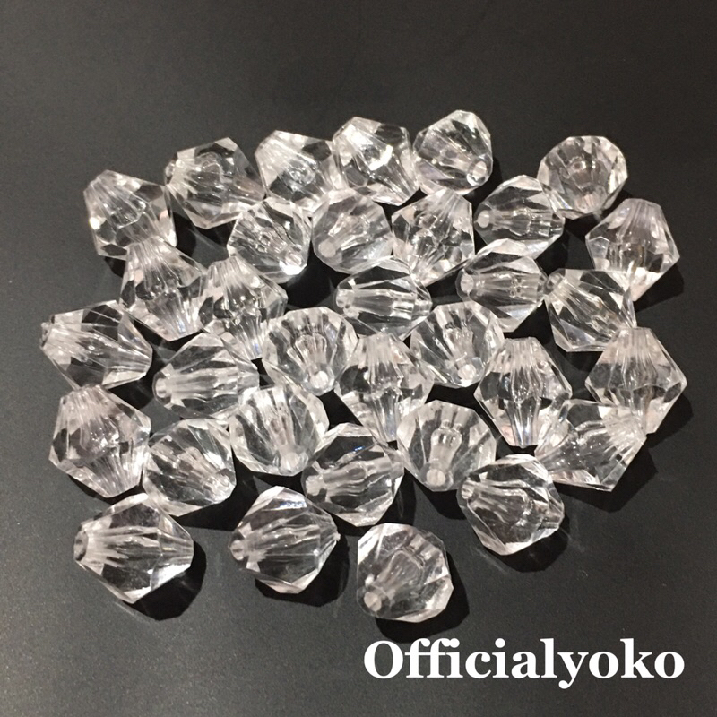 Manik Crystal Diamond Putih Bening 10mm (15gram)