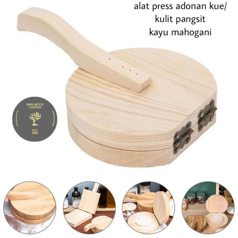 alat press adonan kue/ kulit pangsit kayu mahogani/ kayu mahoni