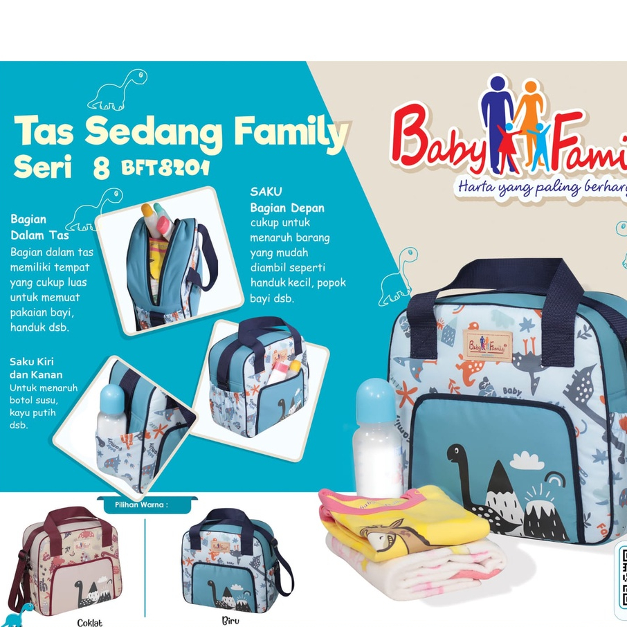 Baby Family Tas medium Bayi Seri 8 - MOTIF DINO