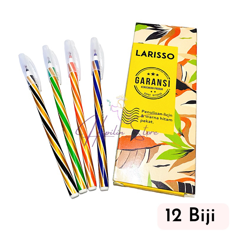 

Pulpen Larisso Ulir 1 Pack 12 Biji / Selusin Bolpoin Ulir Larisso Murah Berkualitas