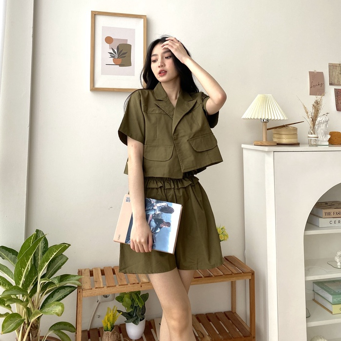 Farisa Jumpsuit - Setelan Wanita Korea - Blazer - Jumpsuit - Casual Set