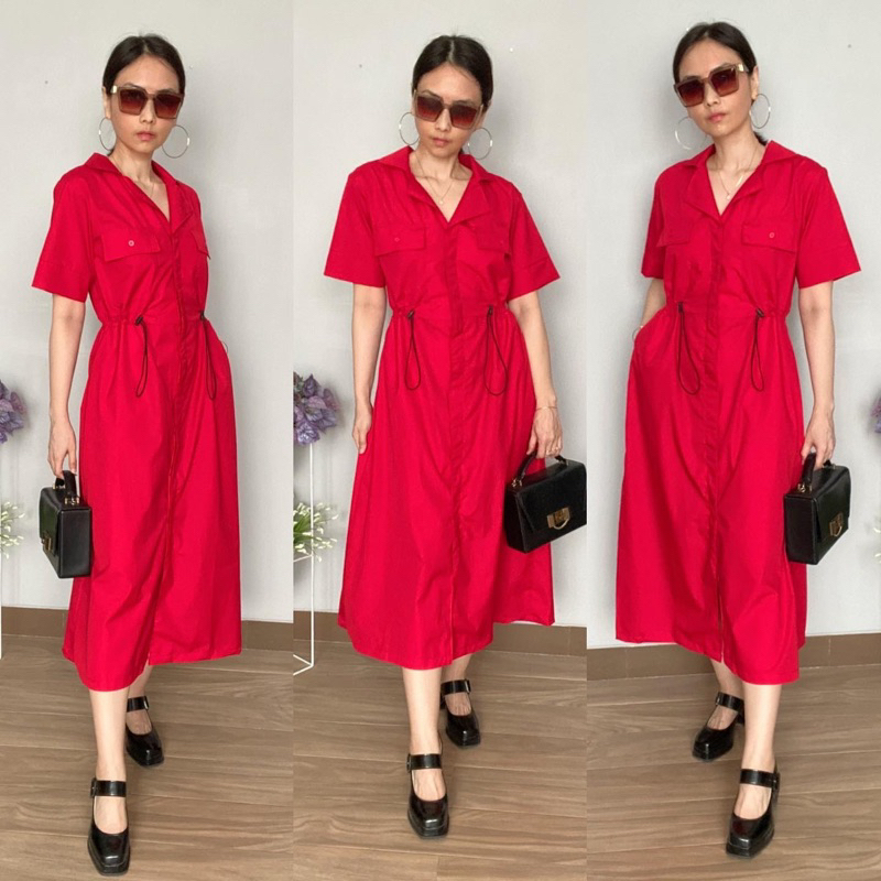 Dress panjang lengan pendek